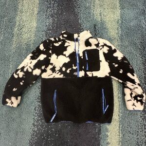 Art class cow print Sherpa pull over